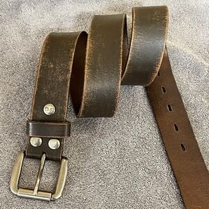 Bed Stu Drifter 36 Leather Belt Brown Distressed Silver Buckle Boho Hobo Western